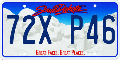 SD license plate 72XP46
