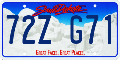 SD license plate 72ZG71