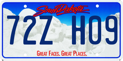 SD license plate 72ZH09