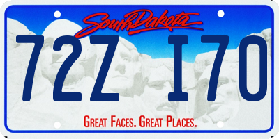 SD license plate 72ZI70