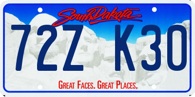 SD license plate 72ZK30