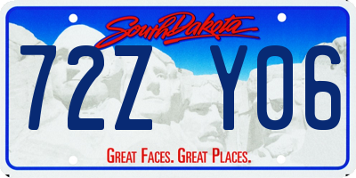 SD license plate 72ZY06