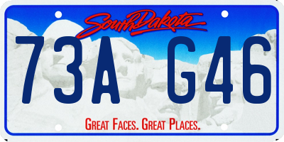 SD license plate 73AG46