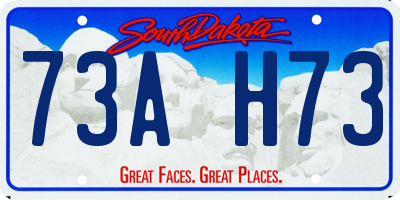 SD license plate 73AH73