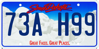 SD license plate 73AH99