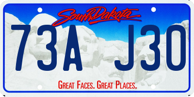 SD license plate 73AJ30