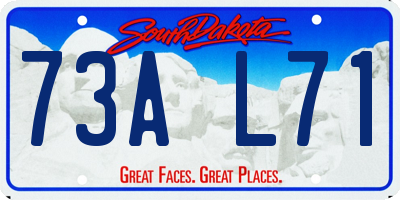 SD license plate 73AL71