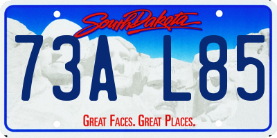 SD license plate 73AL85