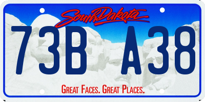 SD license plate 73BA38