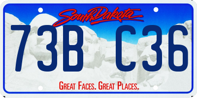 SD license plate 73BC36