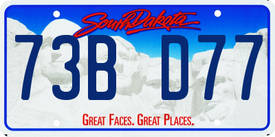 SD license plate 73BD77