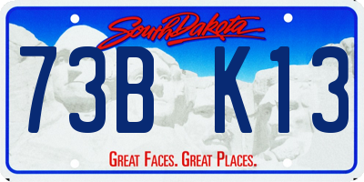 SD license plate 73BK13