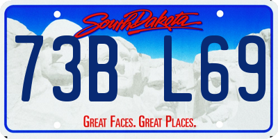 SD license plate 73BL69