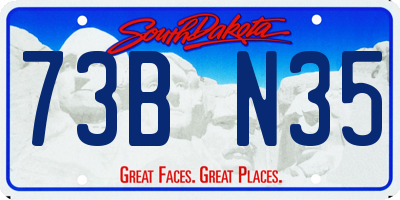 SD license plate 73BN35