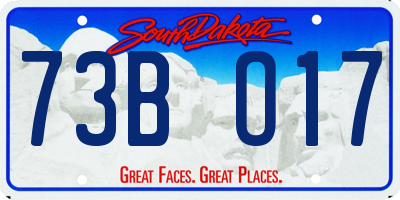 SD license plate 73BO17