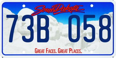 SD license plate 73BO58