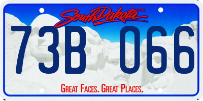 SD license plate 73BO66