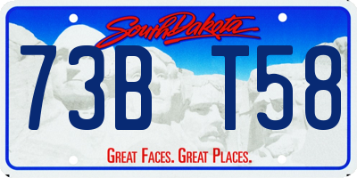 SD license plate 73BT58