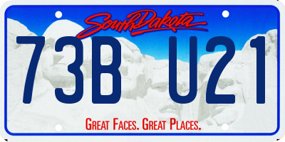 SD license plate 73BU21