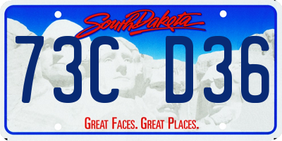 SD license plate 73CD36