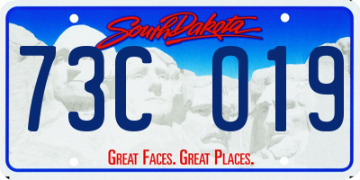 SD license plate 73CO19