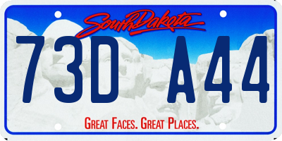 SD license plate 73DA44