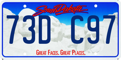 SD license plate 73DC97