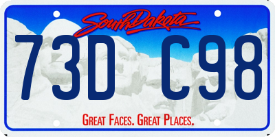 SD license plate 73DC98