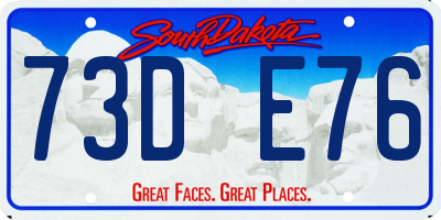 SD license plate 73DE76