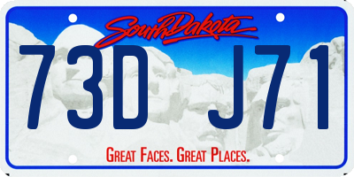 SD license plate 73DJ71