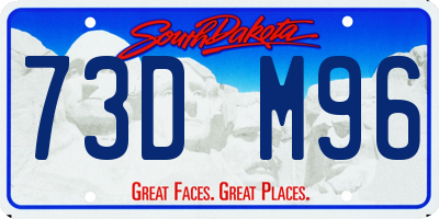 SD license plate 73DM96