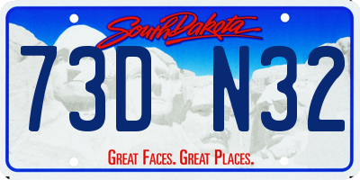 SD license plate 73DN32