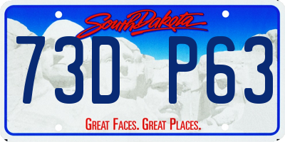 SD license plate 73DP63