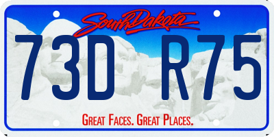 SD license plate 73DR75