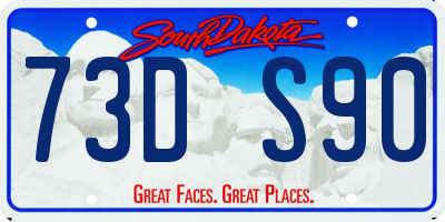 SD license plate 73DS90