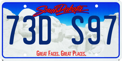 SD license plate 73DS97