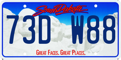 SD license plate 73DW88