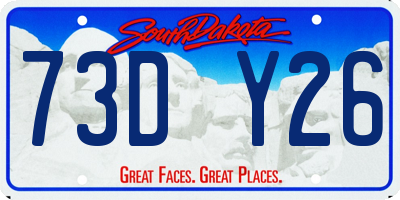 SD license plate 73DY26