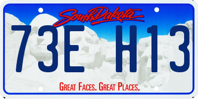 SD license plate 73EH13