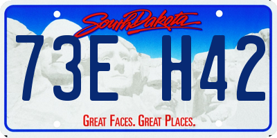 SD license plate 73EH42