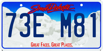 SD license plate 73EM81