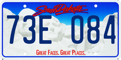 SD license plate 73EO84