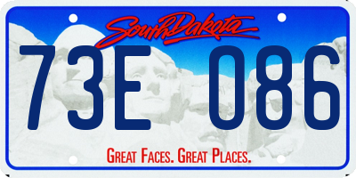 SD license plate 73EO86