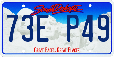 SD license plate 73EP49