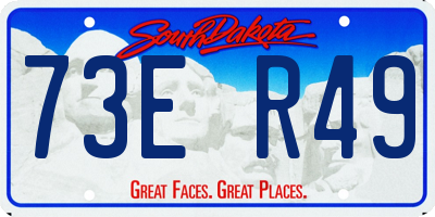 SD license plate 73ER49