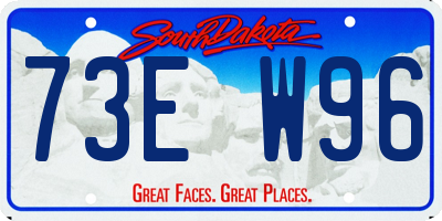SD license plate 73EW96