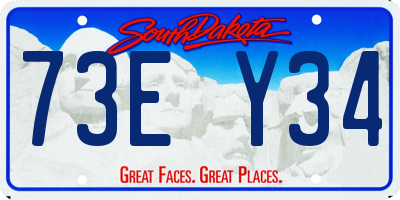 SD license plate 73EY34
