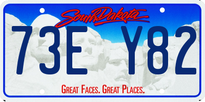 SD license plate 73EY82