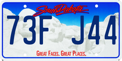 SD license plate 73FJ44