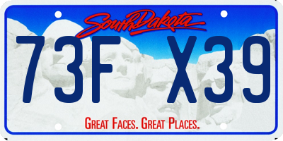 SD license plate 73FX39
